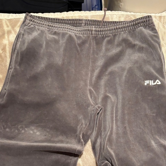 Fila Gray Velour Pants - Picture 2 of 14